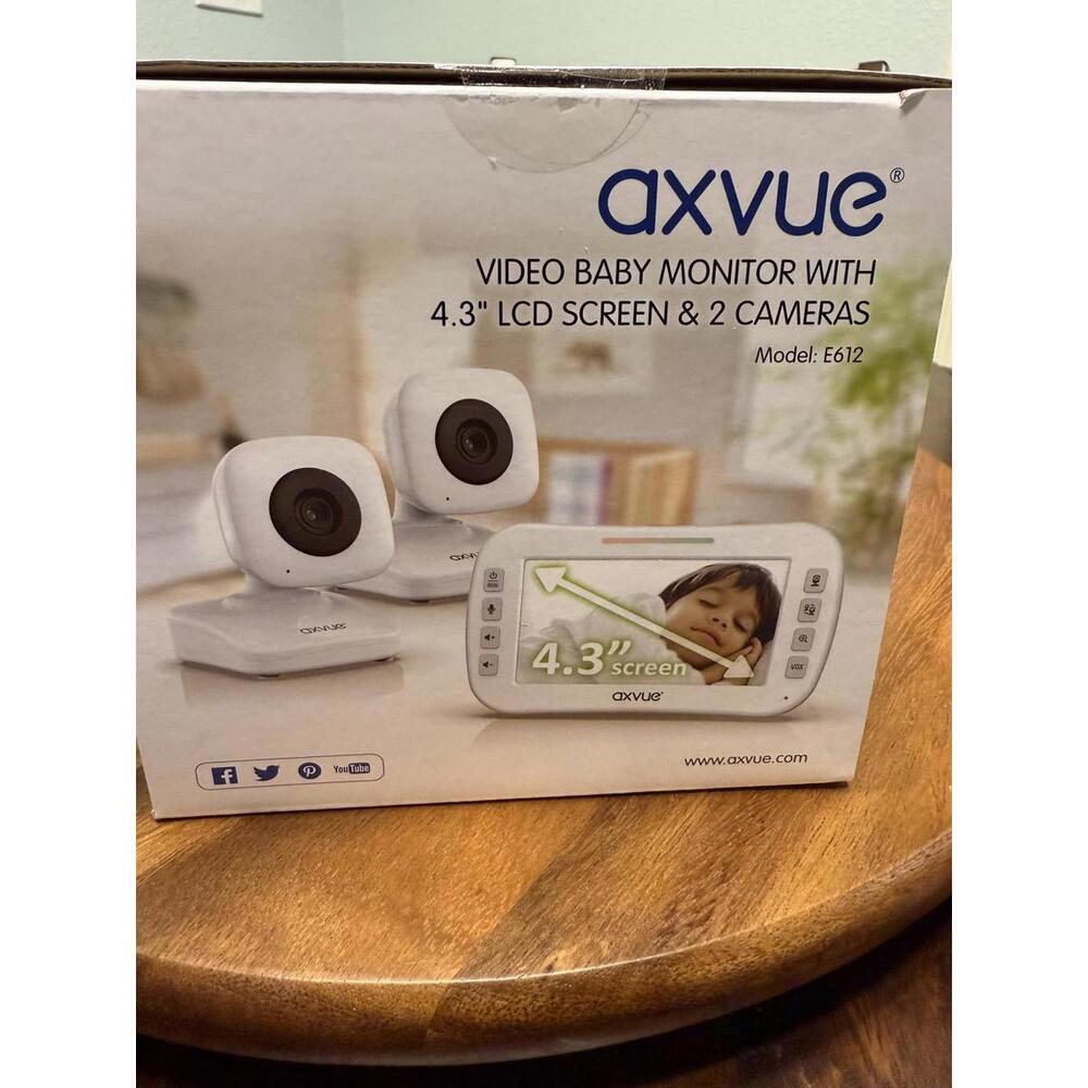 New In Sealed Box Axvue Video Baby Monitor With 4.3 LCD Screen and 2 Cameras